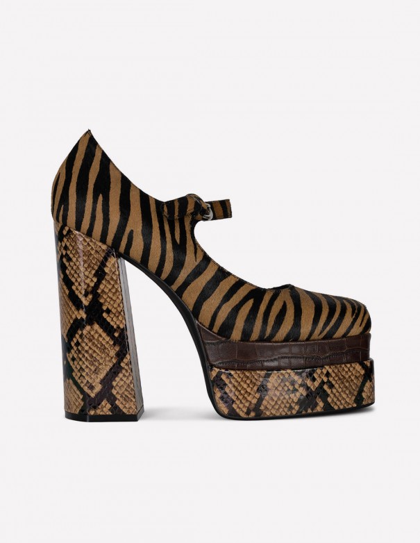 Jeffrey Campbell Plataformas Chillin-F Beige Zebra - Plataformas