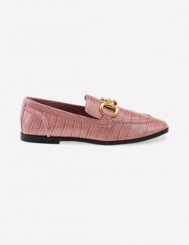 Jeffrey Campbell Mocasín Velviteen Croco Pink - Mocasines