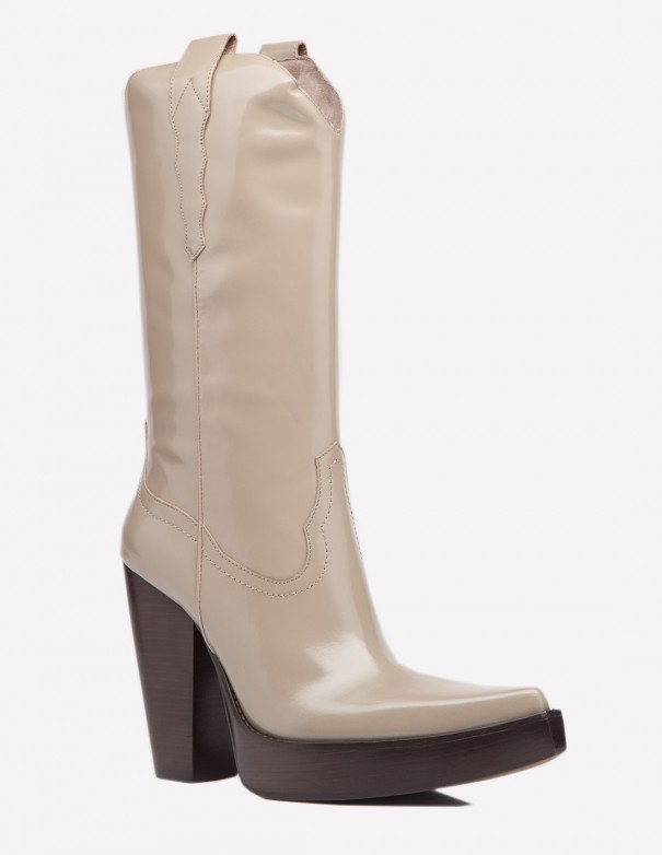 Jeffrey Campbell Bad2Dabone Beige  - Botas altas