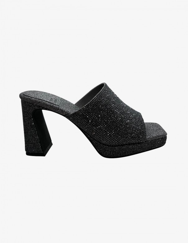 Jeffrey Campbell Caviar JS Dark Grey Glitter - Sandalias