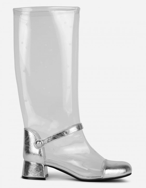 Jeffrey Campbell Botas Imaginary Silver Clear - Botas